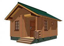 Деревянный дом, проект, сруб