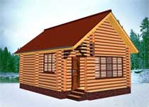 Деревянный дом, проект, сруб