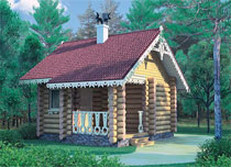 Деревянный дом, проект, сруб