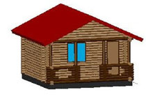 Деревянный дом, проект, сруб