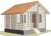 Деревянный дом, проект, сруб