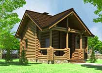 Деревянный дом, проект, сруб