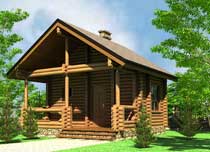 Деревянный дом, проект, сруб