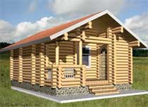 Деревянный дом, проект, сруб