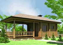 Деревянный дом, проект, сруб