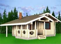 Деревянный дом, проект, сруб