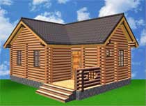 Деревянный дом, проект, сруб