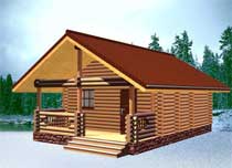 Деревянный дом, проект, сруб