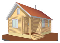 Деревянный дом, проект, сруб