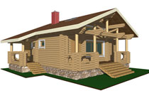 Деревянный дом, проект, сруб