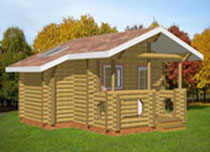 Деревянный дом, проект, сруб