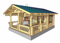 Деревянный дом, проект, сруб