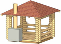 Деревянный дом, проект, сруб